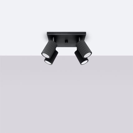 Spotlight KARBON 4xGU10/10W/230V black
