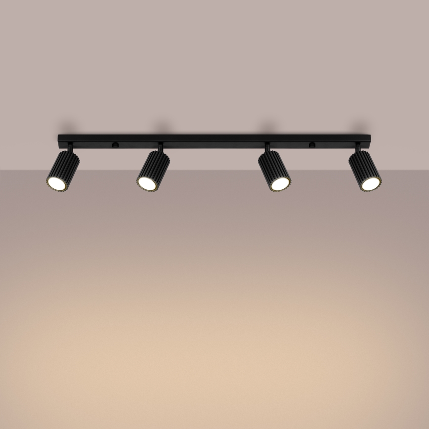 Spotlight KARBON 4xGU10/10W/230V black