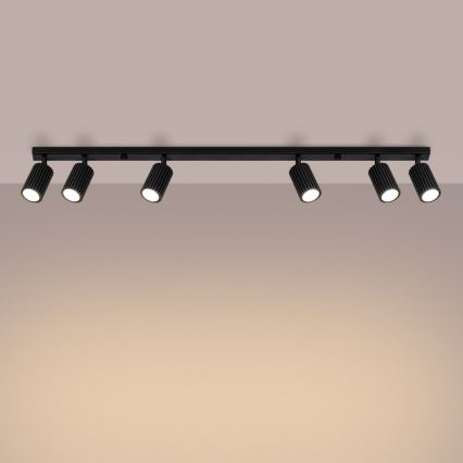 Spotlight KARBON 6xGU10/10W/230V black