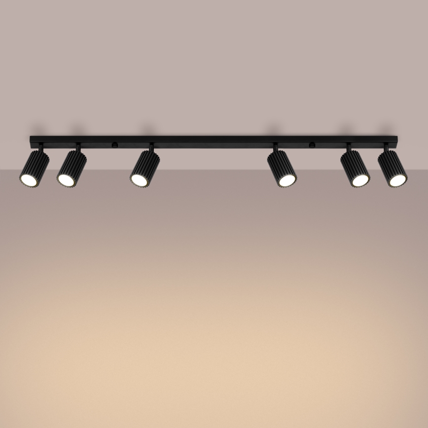 Spotlight KARBON 6xGU10/10W/230V black