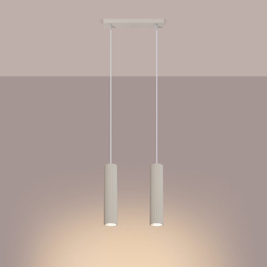 Chandelier on a string KARBON 2xGU10/10W/230V creamy