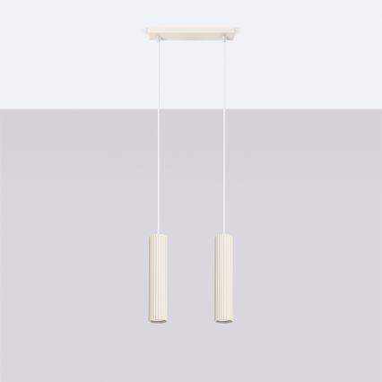 Chandelier on a string KARBON 2xGU10/10W/230V creamy