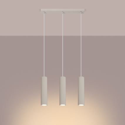 Chandelier on a string KARBON 3xGU10/10W/230V creamy
