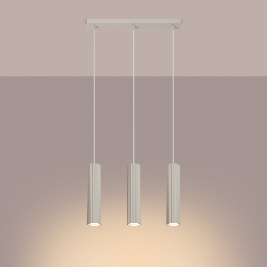 Chandelier on a string KARBON 3xGU10/10W/230V creamy