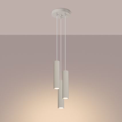 Chandelier on a string KARBON 3xGU10/10W/230V creamy