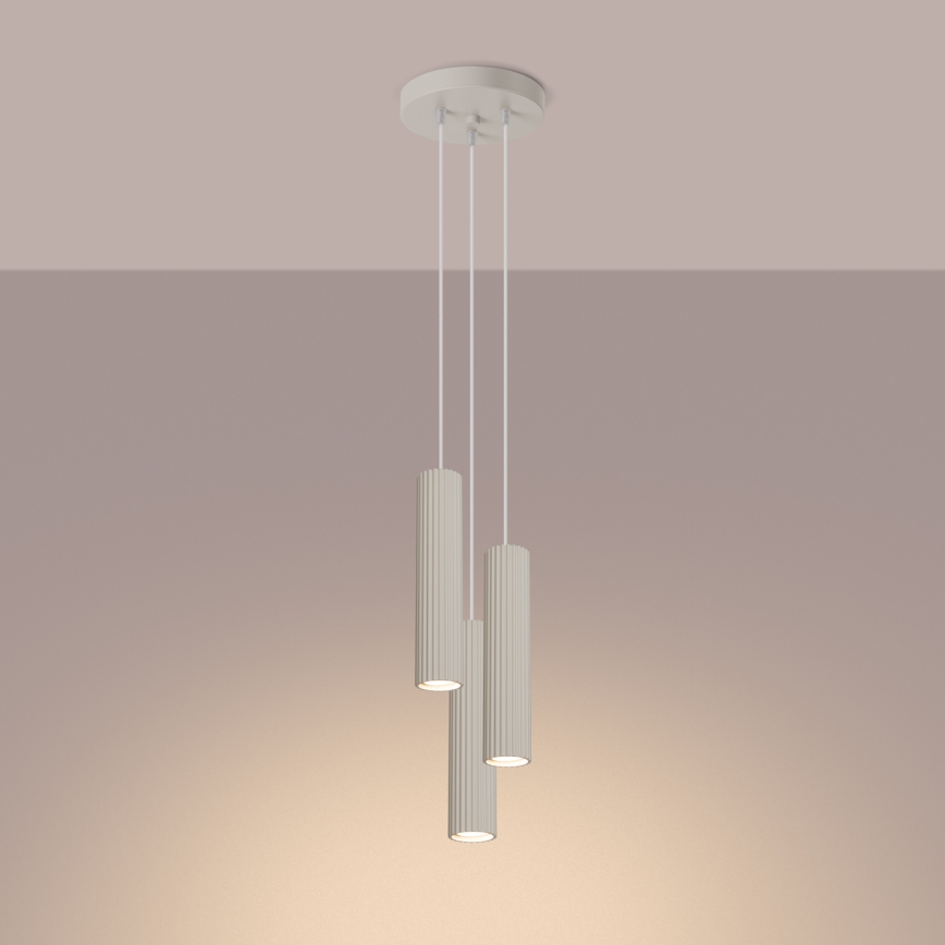 Chandelier on a string KARBON 3xGU10/10W/230V creamy