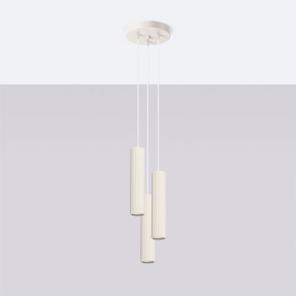Chandelier on a string KARBON 3xGU10/10W/230V creamy