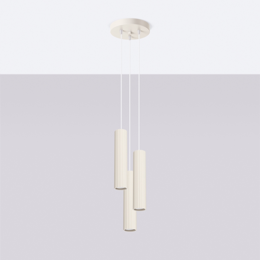Chandelier on a string KARBON 3xGU10/10W/230V creamy