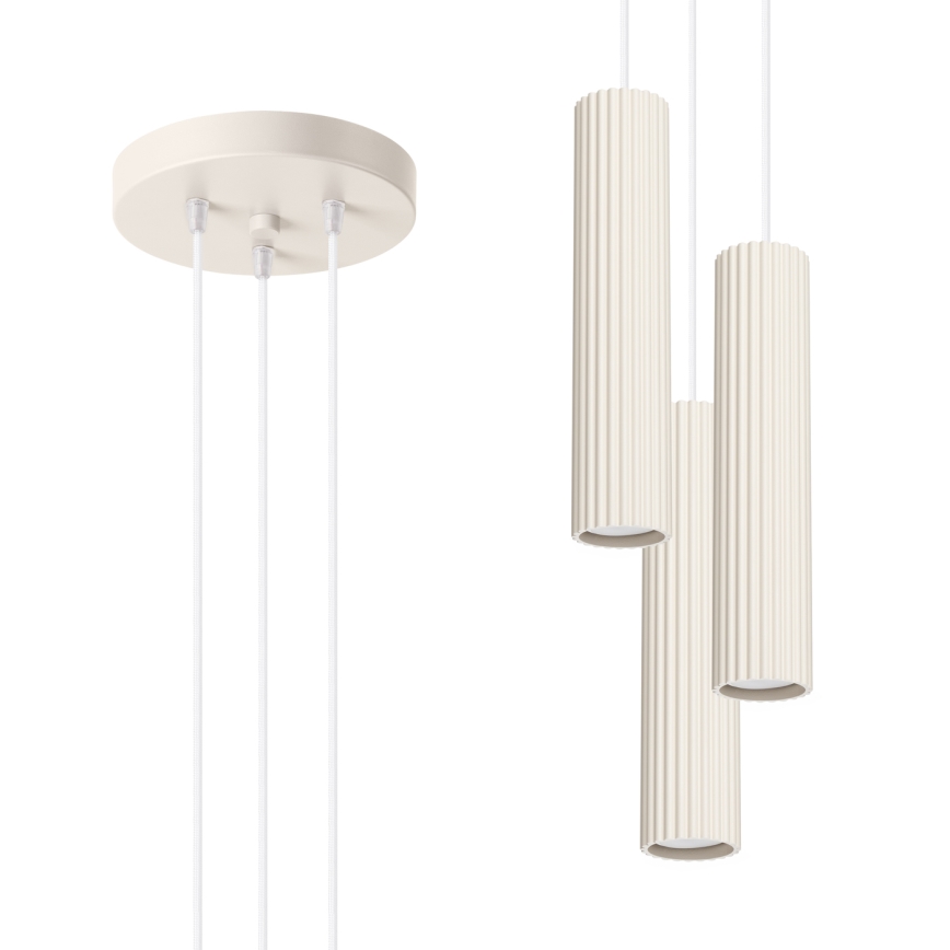 Chandelier on a string KARBON 3xGU10/10W/230V creamy