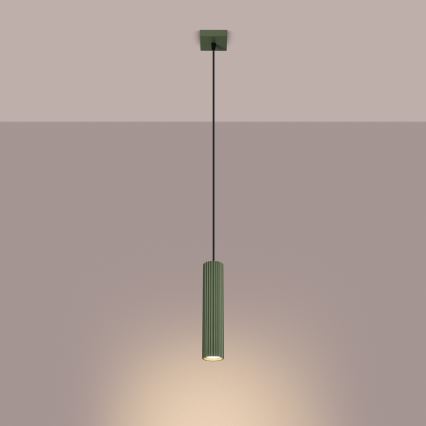 Chandelier on a string KARBON 1xGU10/10W/230V green