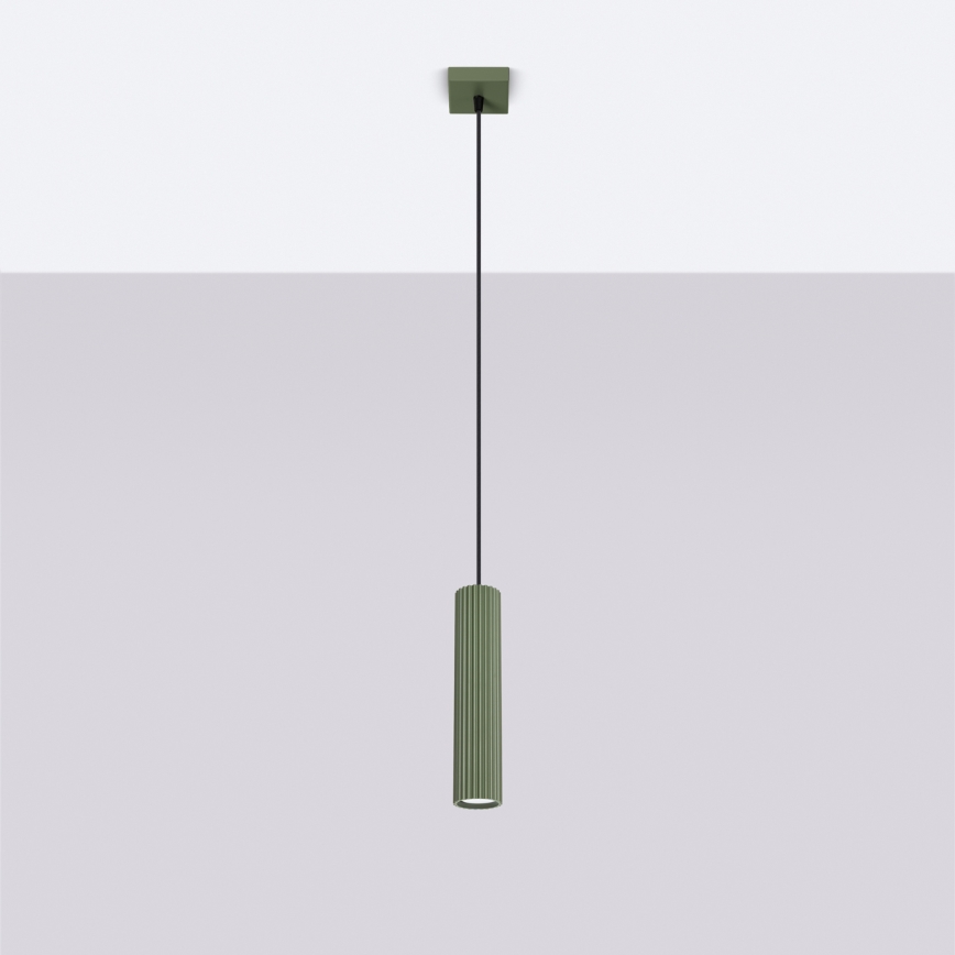 Chandelier on a string KARBON 1xGU10/10W/230V green