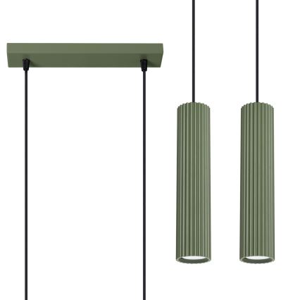 Chandelier on a string KARBON 2xGU10/10W/230V green