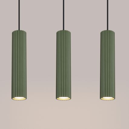 Chandelier on a string KARBON 3xGU10/10W/230V green