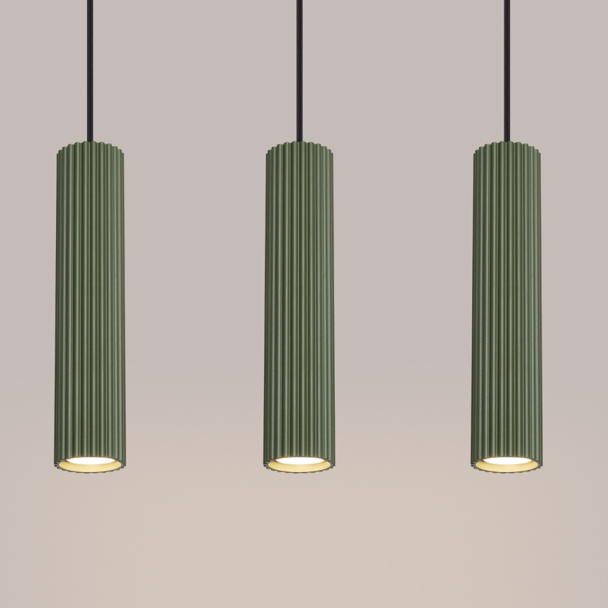 Chandelier on a string KARBON 3xGU10/10W/230V green
