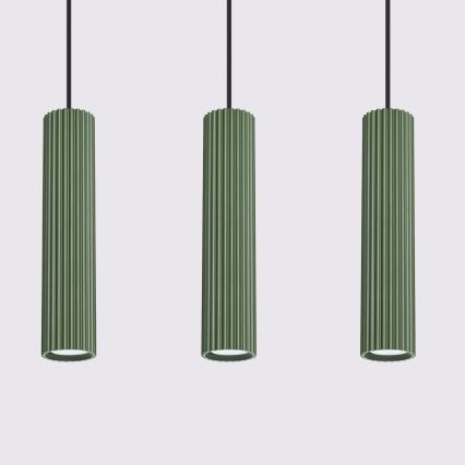 Chandelier on a string KARBON 3xGU10/10W/230V green