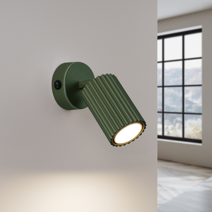 Wall spotlight KARBON 1xGU10/10W/230V green