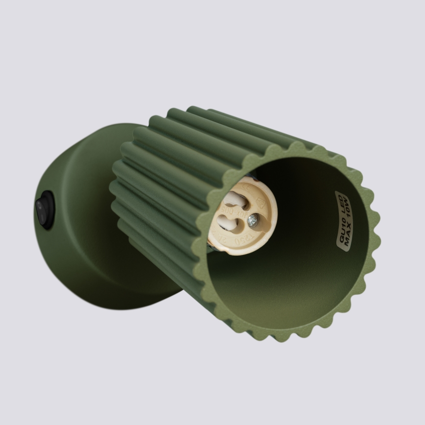 Wall spotlight KARBON 1xGU10/10W/230V green