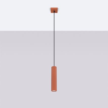 Chandelier on a string KARBON 1xGU10/10W/230V red