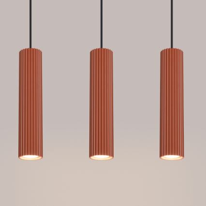 Chandelier on a string KARBON 3xGU10/10W/230V red