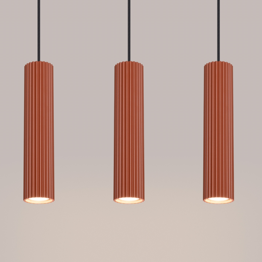 Chandelier on a string KARBON 3xGU10/10W/230V red