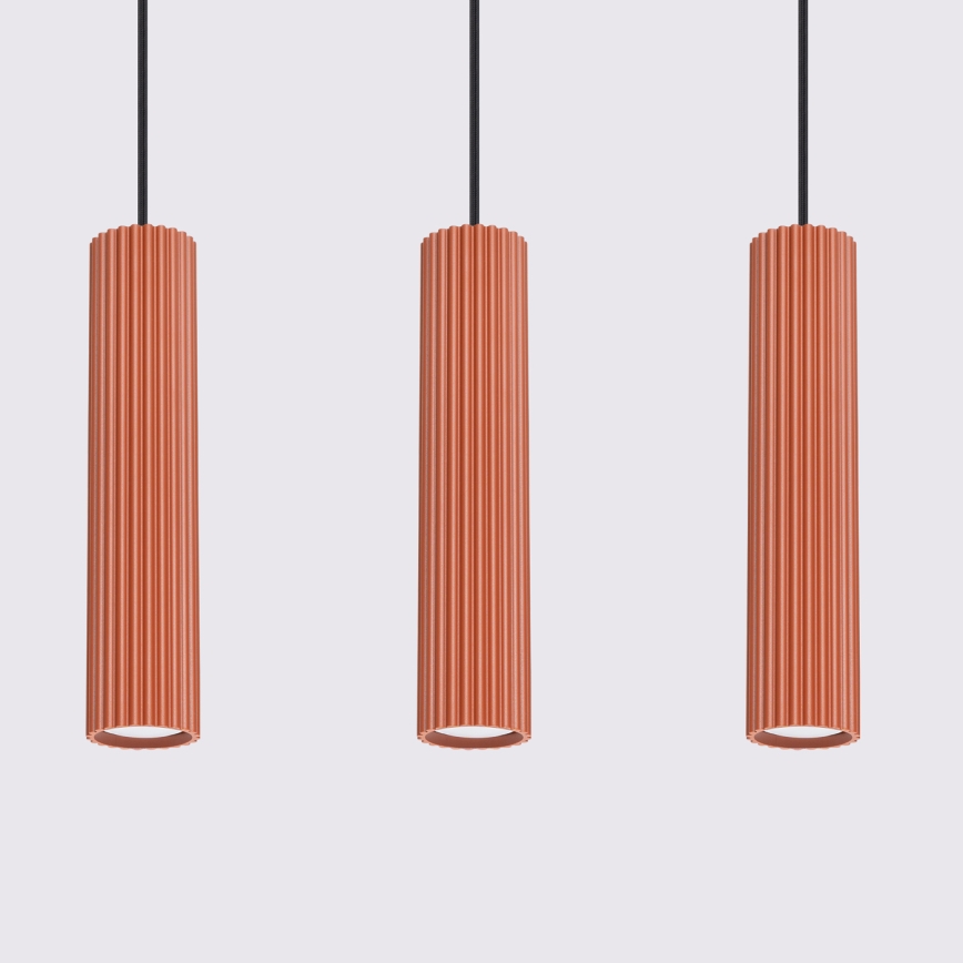 Chandelier on a string KARBON 3xGU10/10W/230V red
