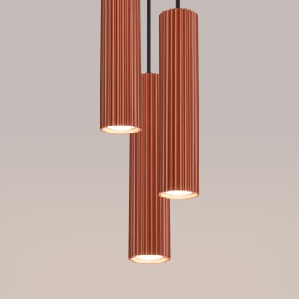 Chandelier on a string KARBON 3xGU10/10W/230V red