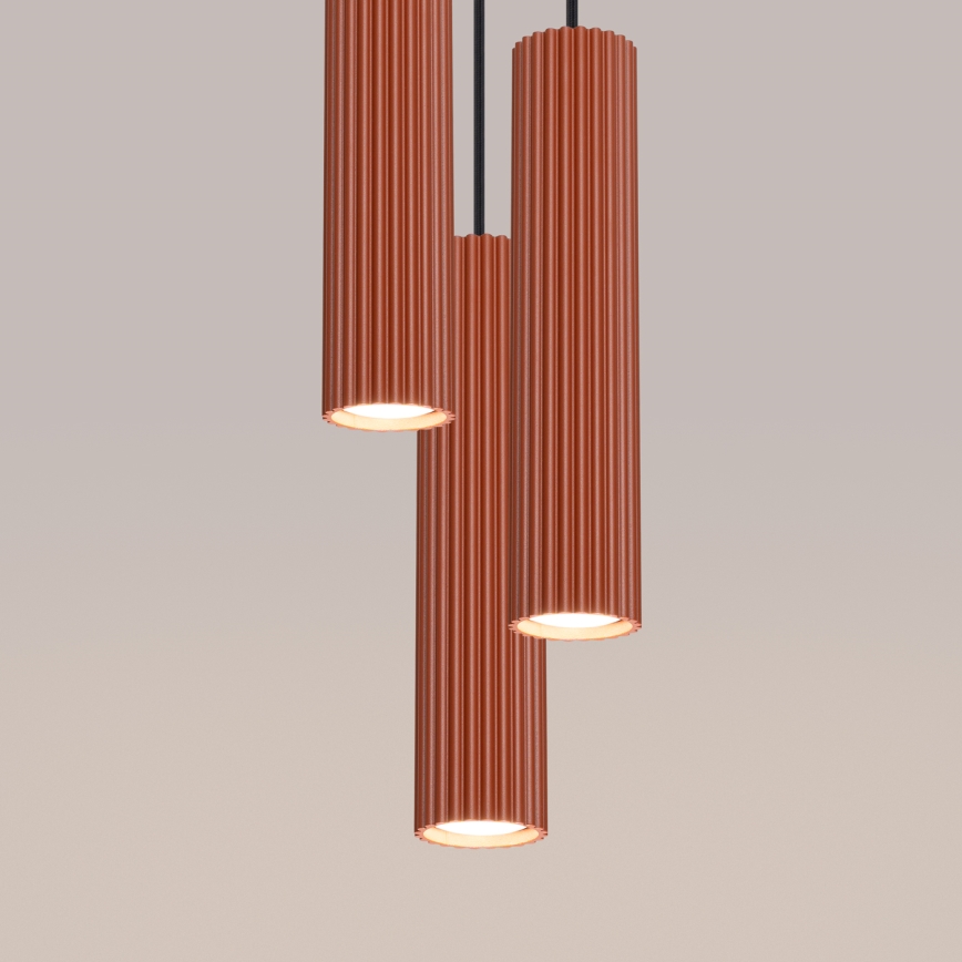 Chandelier on a string KARBON 3xGU10/10W/230V red