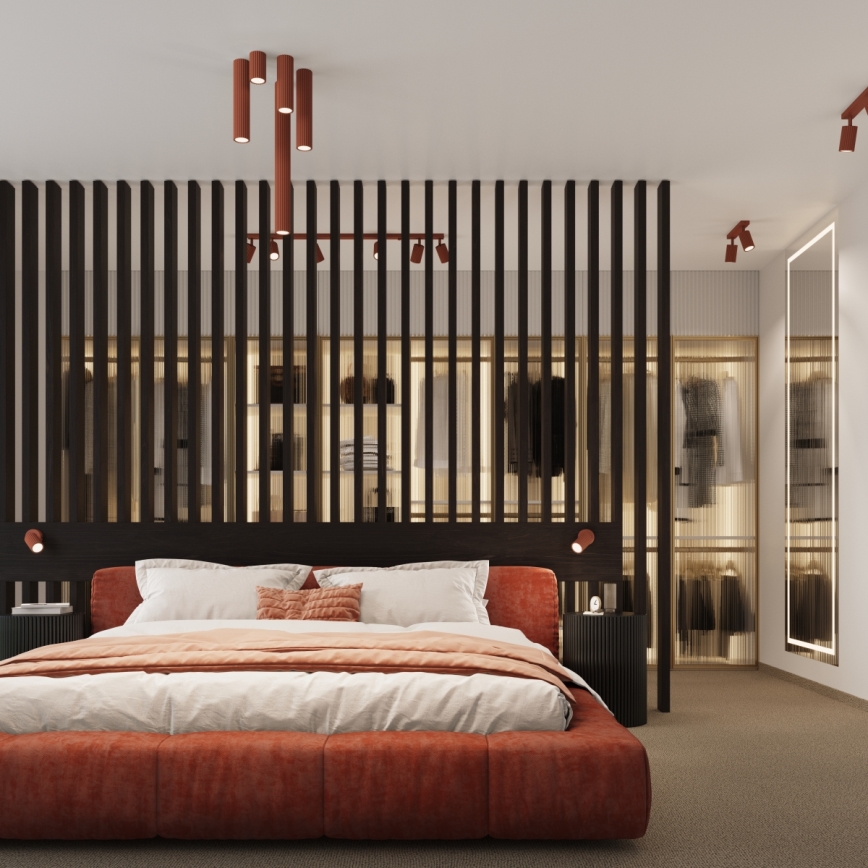 Wall spotlight KARBON 1xGU10/10W/230V red