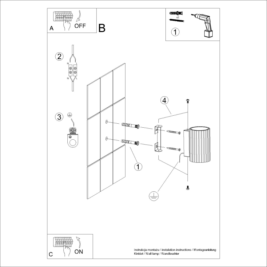 Wall light KARBON 1xGU10/10W/230V gold