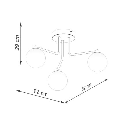 Chandelier on a pole ASTRAL 3xG9/8W/230V white