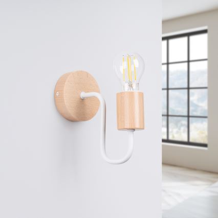 Wall lamp TIMBO 1xE27/15W/230V white/beige/beech