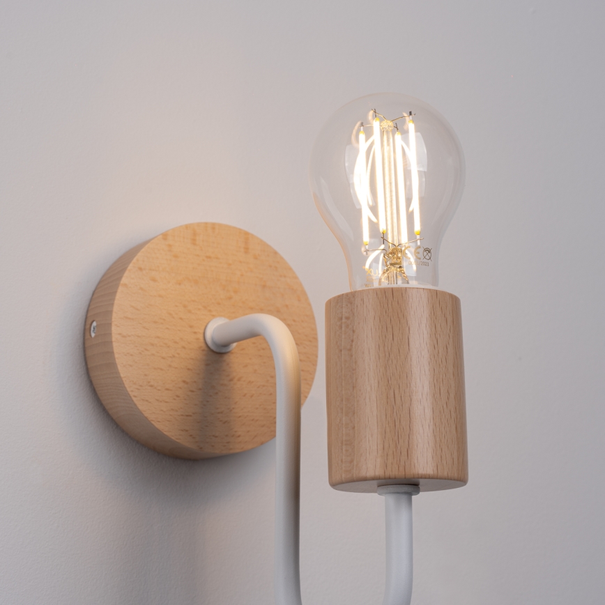 Wall lamp TIMBO 1xE27/15W/230V white/beige/beech