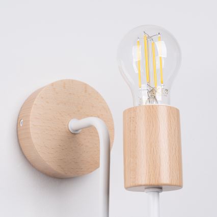 Wall lamp TIMBO 1xE27/15W/230V white/beige/beech