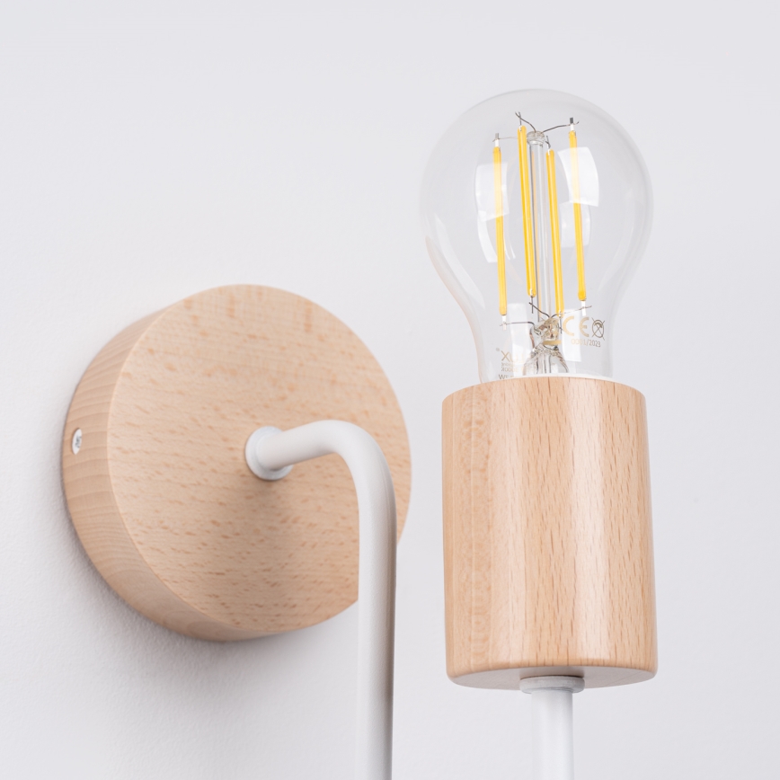 Wall lamp TIMBO 1xE27/15W/230V white/beige/beech
