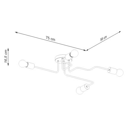 Surface-mounted chandelier TIMBO 4xE27/15W/230V white/beige/beech