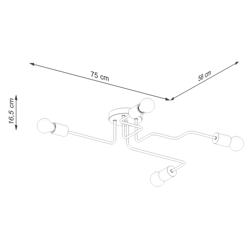Surface-mounted chandelier TIMBO 4xE27/15W/230V white/beige/beech