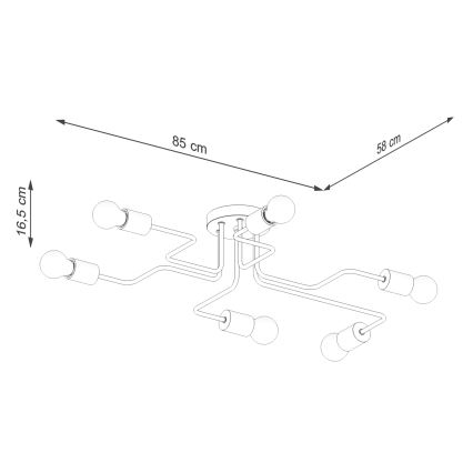 Surface-mounted chandelier TIMBO 6xE27/15W/230V white/beige/beech
