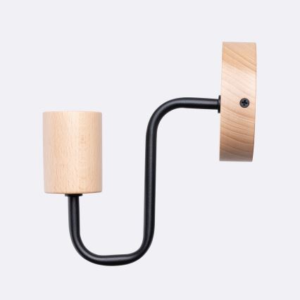 Wall lamp TIMBO 1xE27/15W/230V black/beige/beech