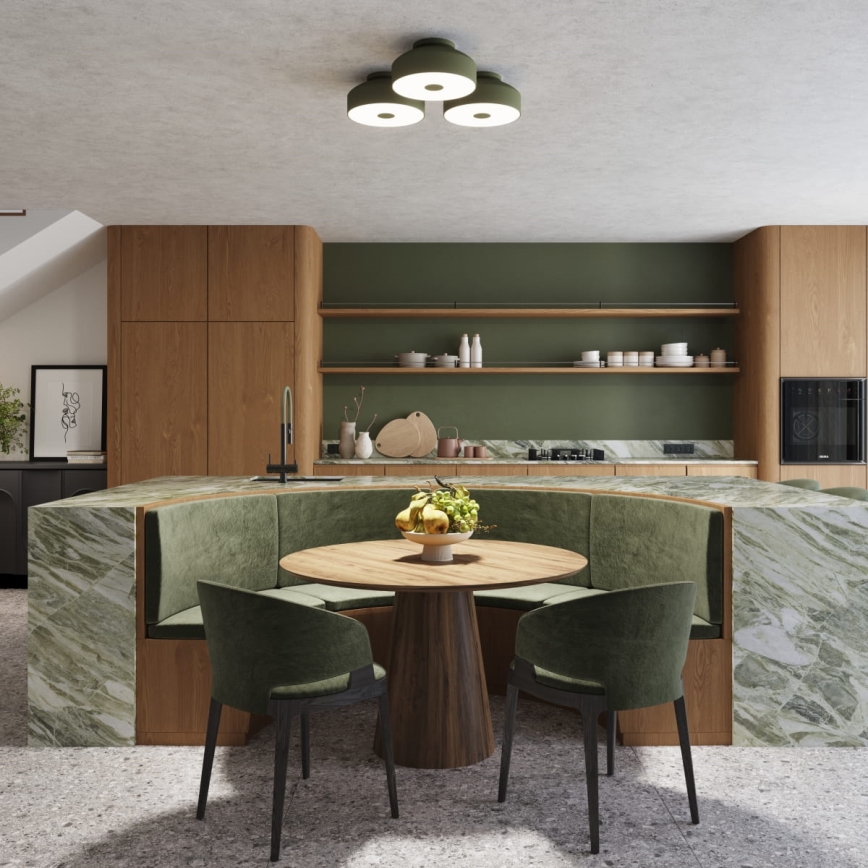 OMIQ Ceiling light 4xE27/15W/230V Ø 30 cm, green