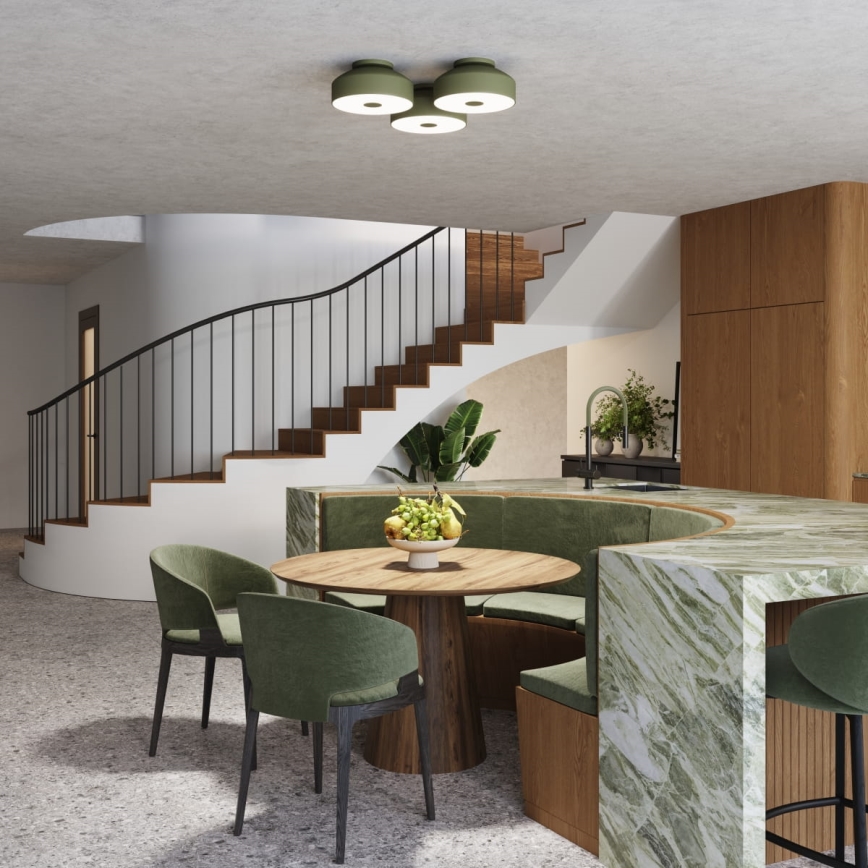 OMIQ Ceiling light 4xE27/15W/230V Ø 30 cm, green