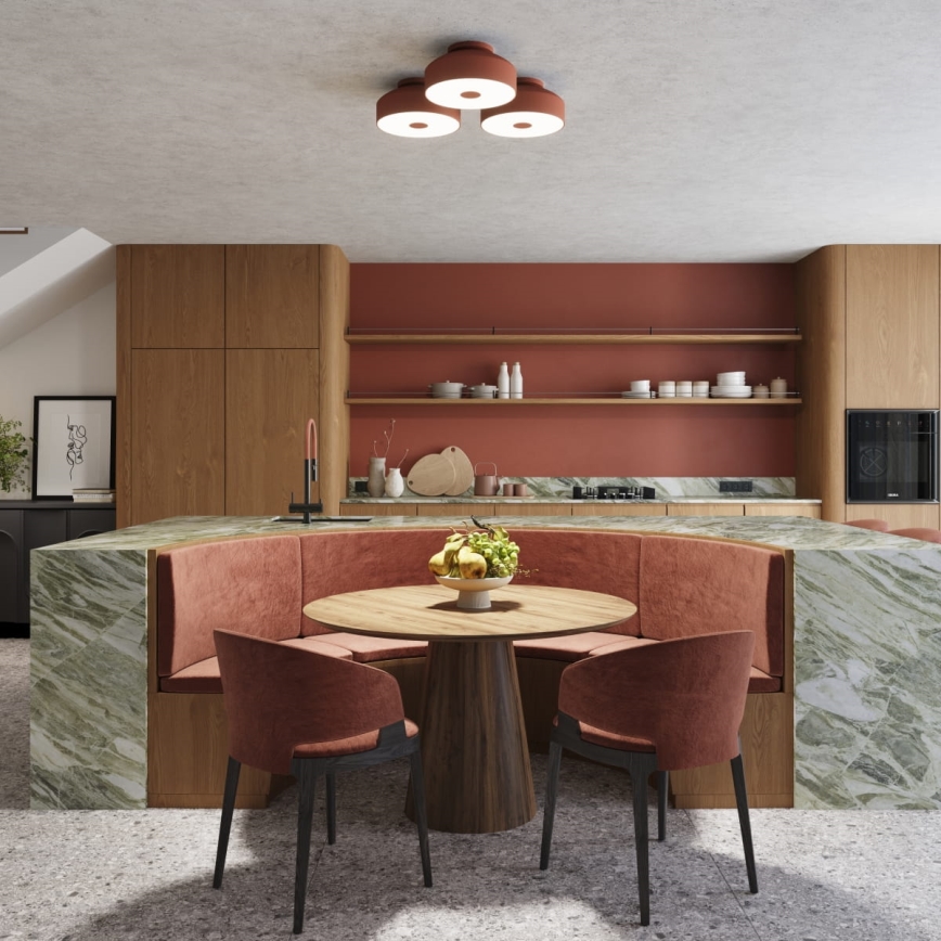 Ceiling light OMIQ 4xE27/15W/230V Ø 30 cm red