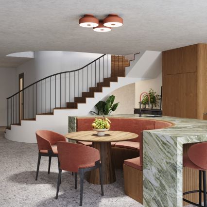 Ceiling light OMIQ 4xE27/15W/230V Ø 30 cm red