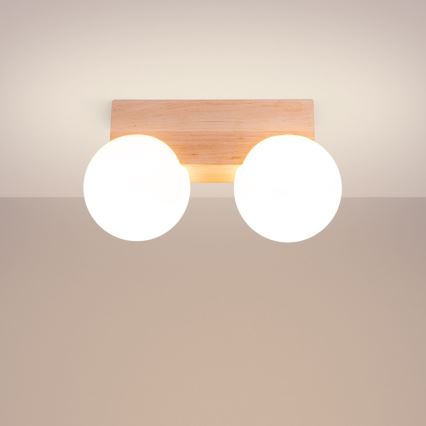 Ceiling light BULBO 2xG9/8W/230V beech/white