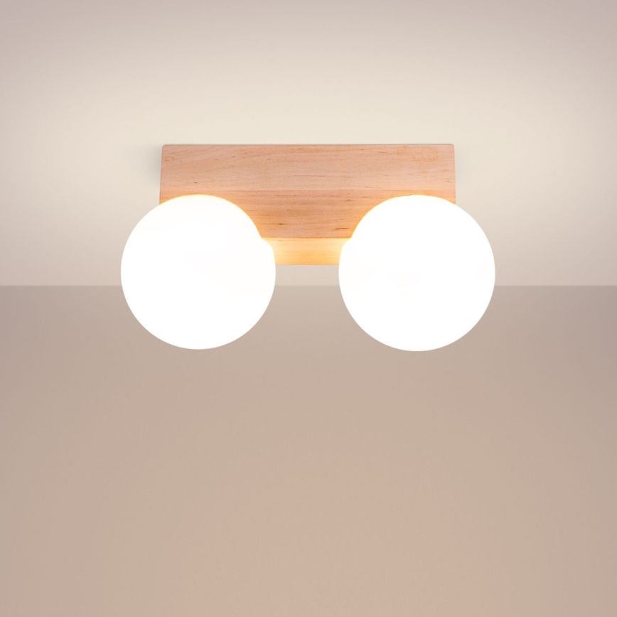 Ceiling light BULBO 2xG9/8W/230V beech/white