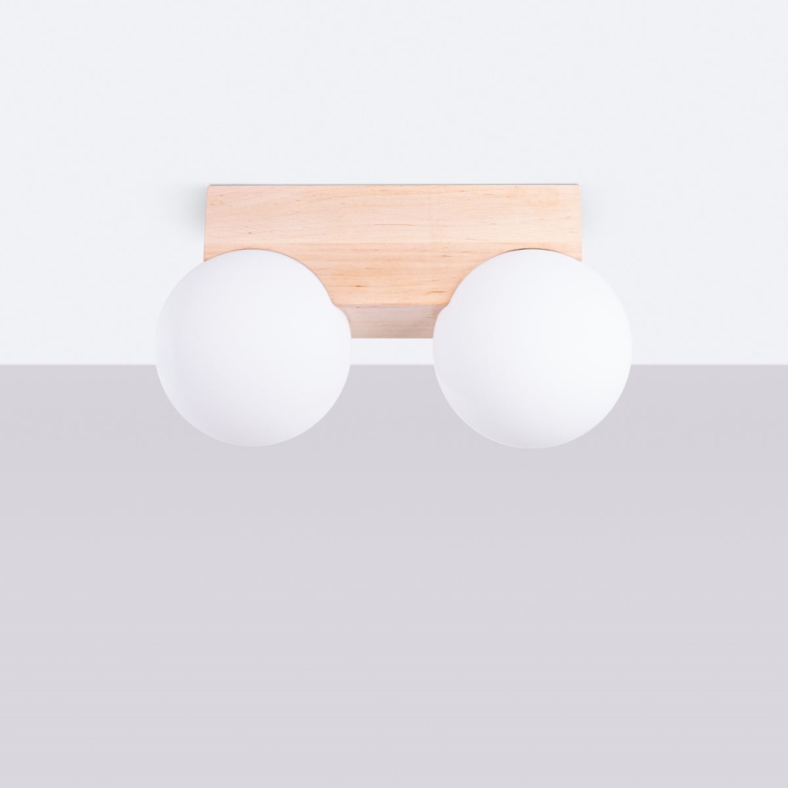 Ceiling light BULBO 2xG9/8W/230V beech/white