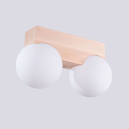 Ceiling light BULBO 2xG9/8W/230V beech/white