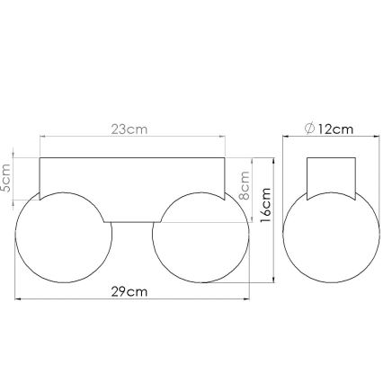 Ceiling light BULBO 2xG9/8W/230V beech/white