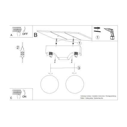 Ceiling light BULBO 2xG9/8W/230V beech/white
