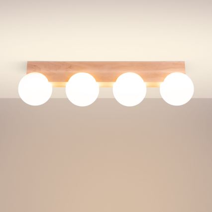 Ceiling light BULBO 4xG9/8W/230V beech/white