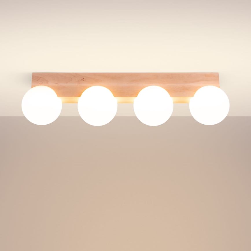 Ceiling light BULBO 4xG9/8W/230V beech/white